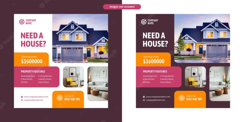 House rent or sale social media post template