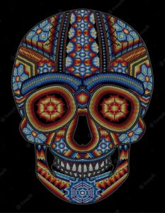 Huichol skull mexico