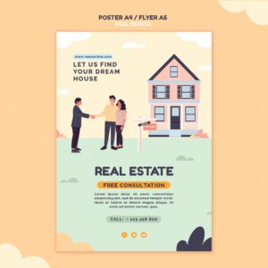 Illustrated real estate print template