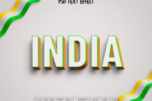 India editable text effect