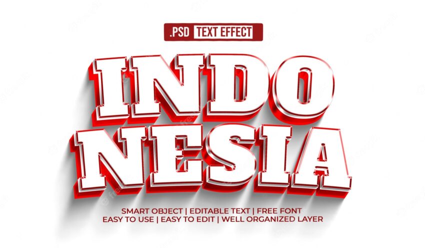 Indonesia text style effect
