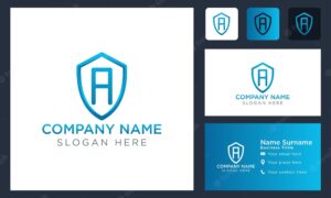 Initial letter a shield logo design logo template vector illustration isolated design and business branding