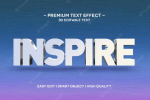 Inspire 3d text effect template
