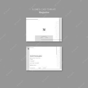 Interior design magazine horizontal business card template