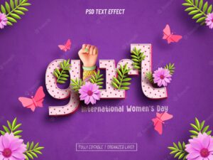 International womens day text effect