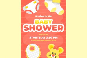 Invitation template baby girl shower