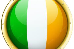 Ireland flag on round icon