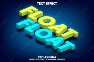Isometric text effect editable 3d text effect with soft light and shadow