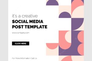 Its a creative social media post template geometric vector background
