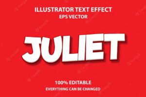 Juliet editable text effect