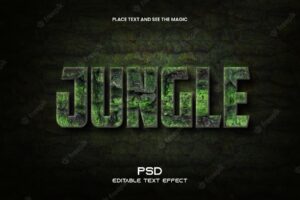 Jungle 3d editable text effect