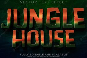 Jungle house text effect editable movie and forest text style