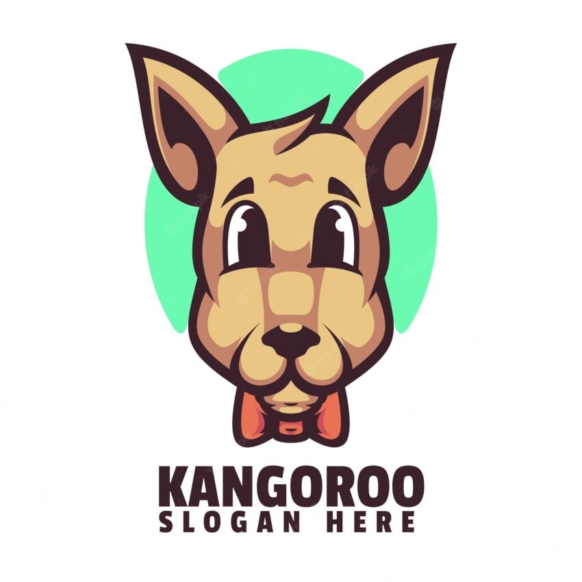 Kangaroo mascot logo