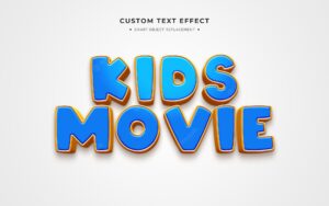Kids movie 3d text style effect