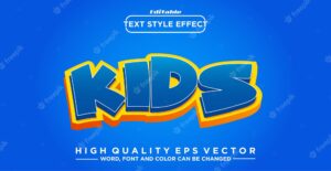 Kids text style effect editable