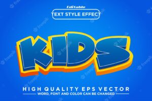 Kids text style effect editable