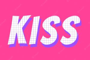 Kiss word colorful typography vector