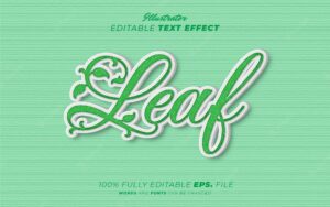 Leaf editable text effect