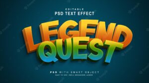 Legend quest 3d text effect