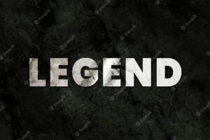 Legend text psd in metallic style