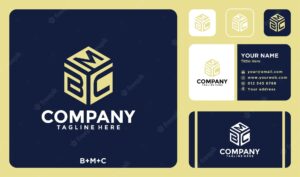 Letter bmc monogram logo with business card design