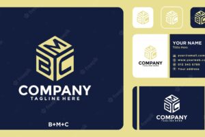 Letter bmc monogram logo with business card design