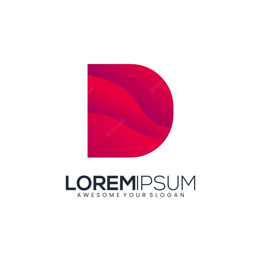 Letter d modern papercut logo colorful gradient