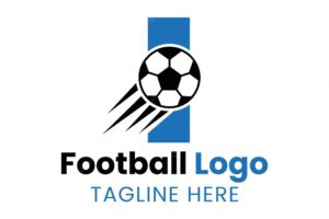 Letter i football logo concept with moving football icon. soccer logotype symbol