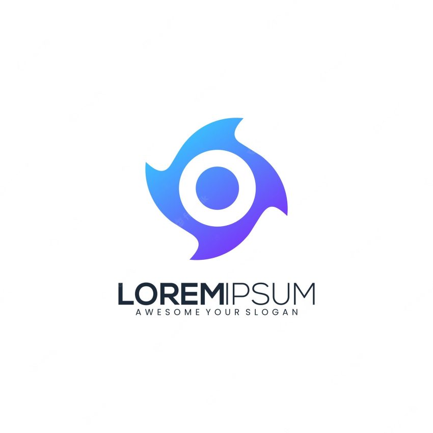 Letter o shuriken gradient color logo modern