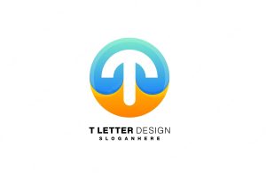 Letter t design logo color icon template