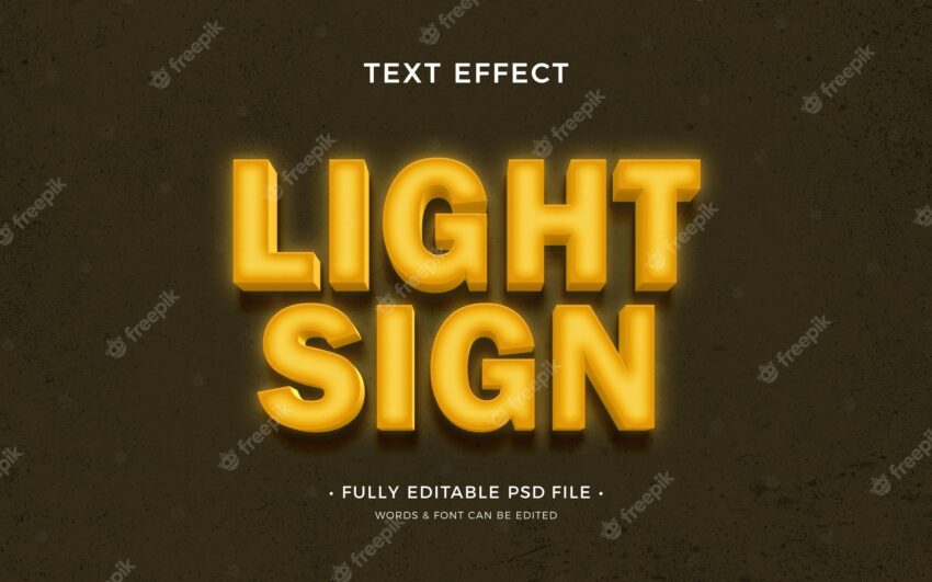 Light sign text effect design
