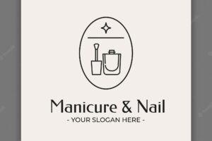 Linear manicure and nail salon logo