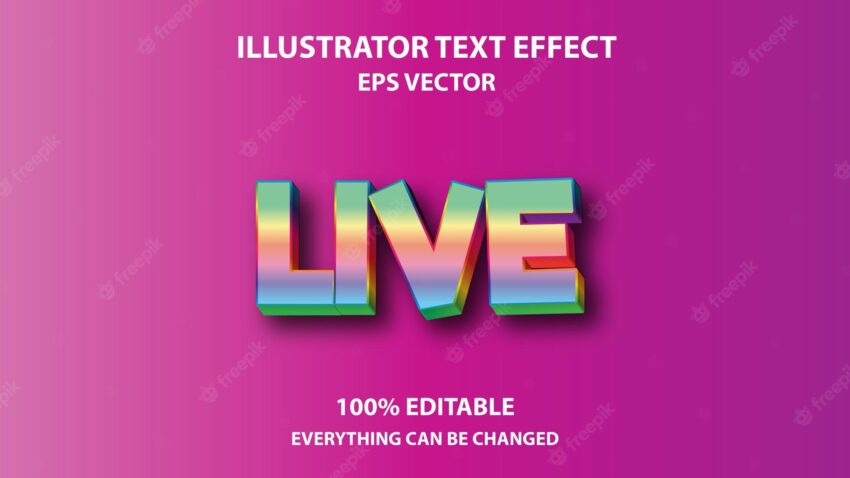 Live editable text effect