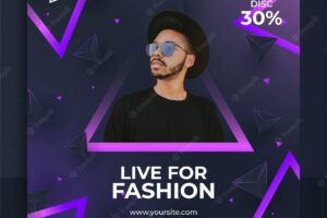 Live for fashion social media post template