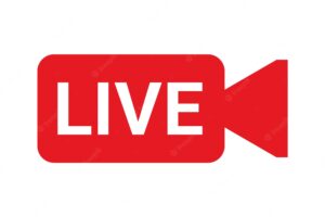 Live streaming vector icon on white background