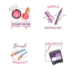 Logo design with makeup concept for branding and marketing watercolor.
