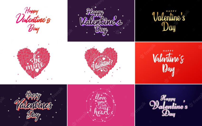 Love word art design with a heartshaped background and a bokeh effect