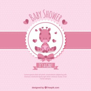 Lovely baby giraffe pink card