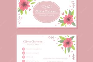 Lovely business card template with floral design