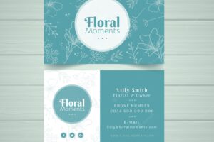 Lovely business card template with floral design