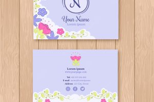 Lovely business card template with floral style