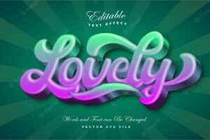 Lovely gradient 3d bold text effect