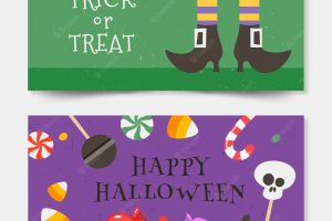 Lovely hand drawn halloween banners