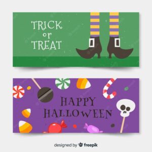 Lovely hand drawn halloween banners