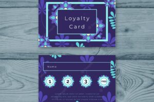 Lovely loyalty card template with floral design