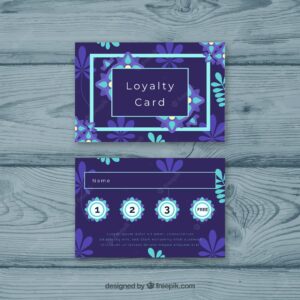 Lovely loyalty card template with floral design
