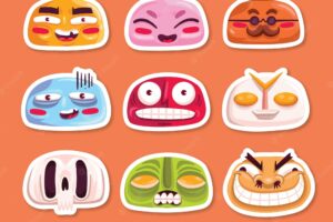 Lovely pack of funny faces stickers