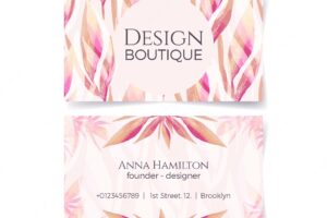 Lovely watercolor floral business card
