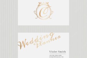 Luxury business card template psd in gold tone with front and rear view