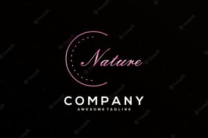Luxury circle natural logo design collection